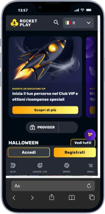 RocketPlay App  per dispositivi iOS